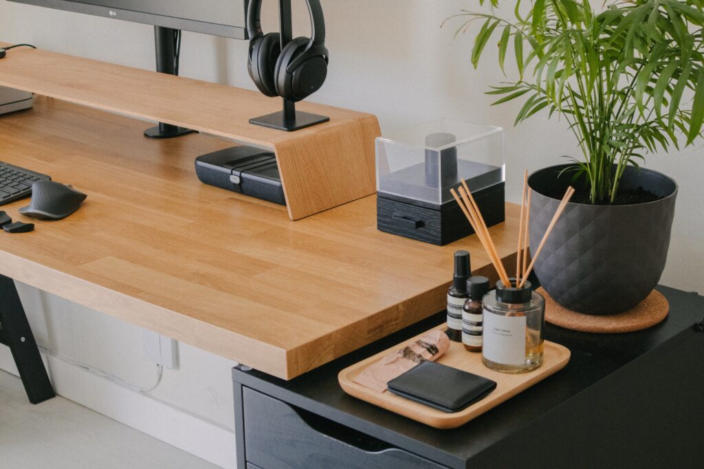 desk organized