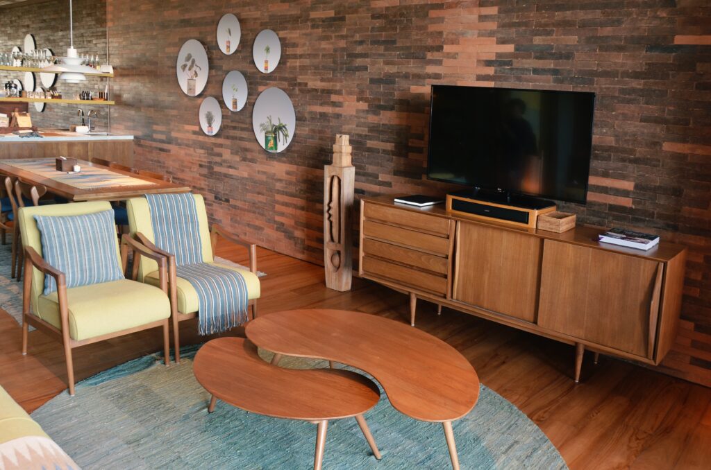mid-modern century design living room